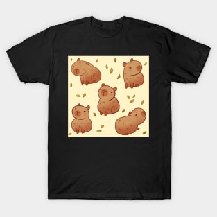 Capybara illustration pattern T-Shirt